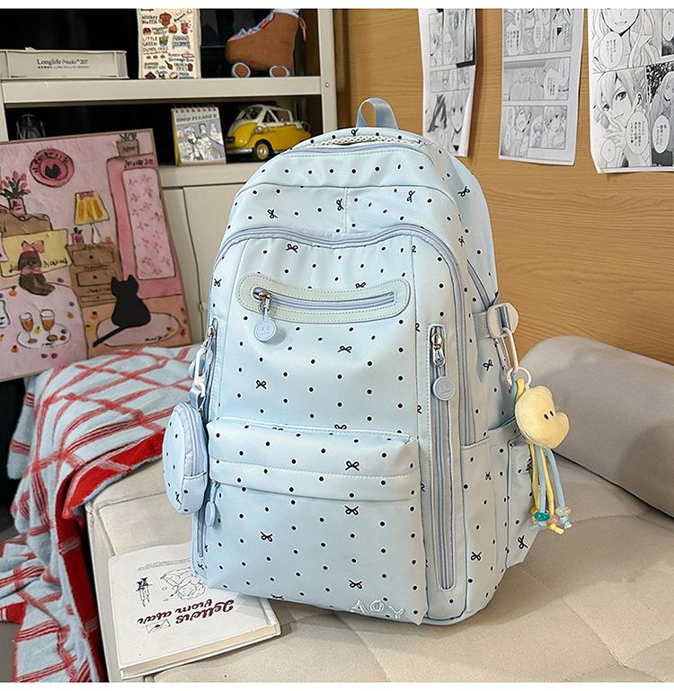 Schoolbag Korean version of simple casual backpack female niche design sense campus college student schoolbag going out lightweight travel backpack