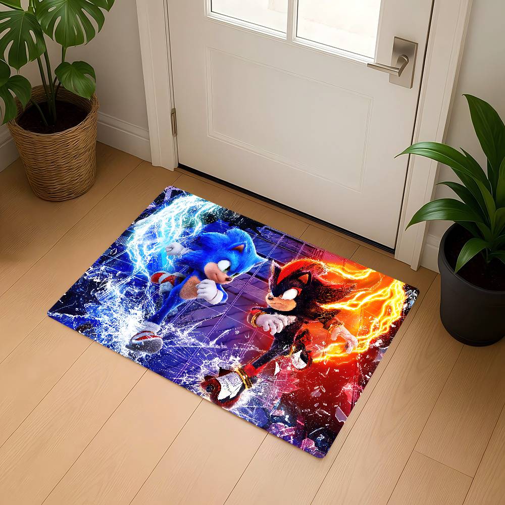 Sonic The-Hedgehog Bathroom Mat Anti-slip Absorb Water Long Strip Cushion Bedroon Mat Hotel Decor Mat