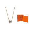 Hermes Mini Pop H Brand Logo Gold Plated Metal Necklace Women Necklace H147992F 05