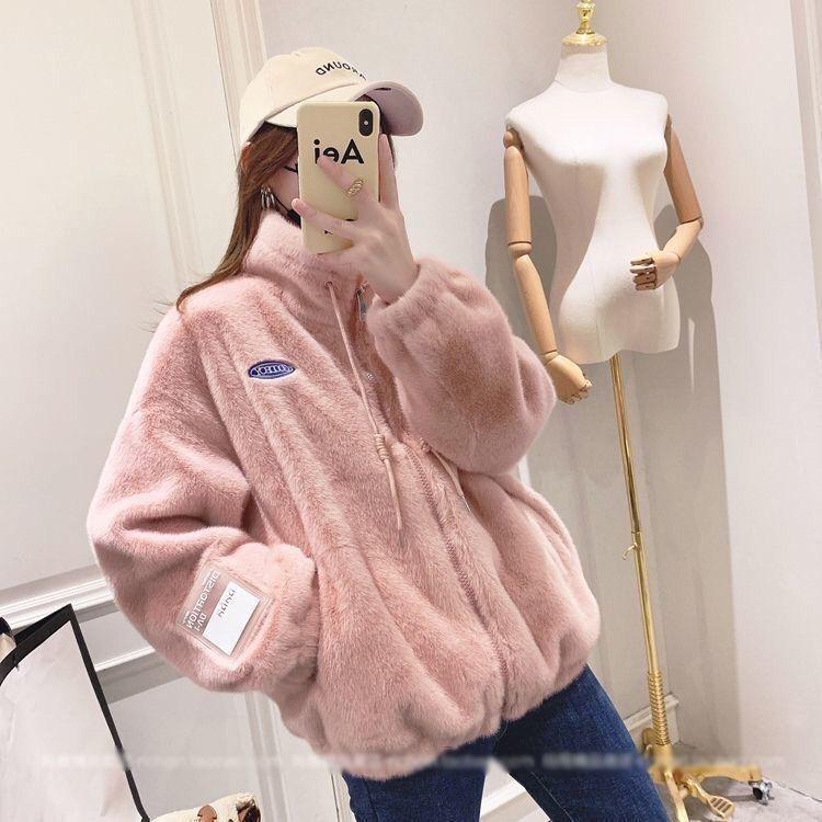 Women's Plush Lambswool Coat - 2025 Autumn/Winter Fleece-lined Loose Cotton-padded Jacket