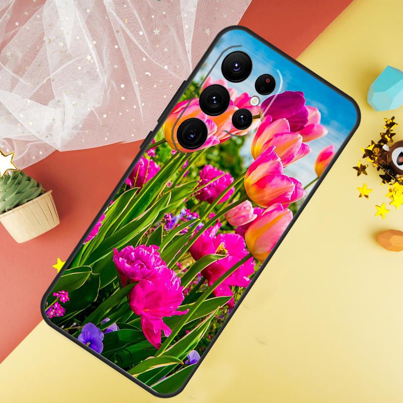 Tulip Flower Colorful Phone Case For Samsung Galaxy S26 S25 Ultra S23 FE S21 S20 S22 S24 Ultra S10 Plus Cover Coque