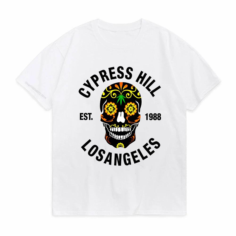 Rapper Cypress Hill Skelett Grafik T-Shirt Unisex Modetrend Streetwear Bedruckt Rundhals Kurzarm T-Shirt