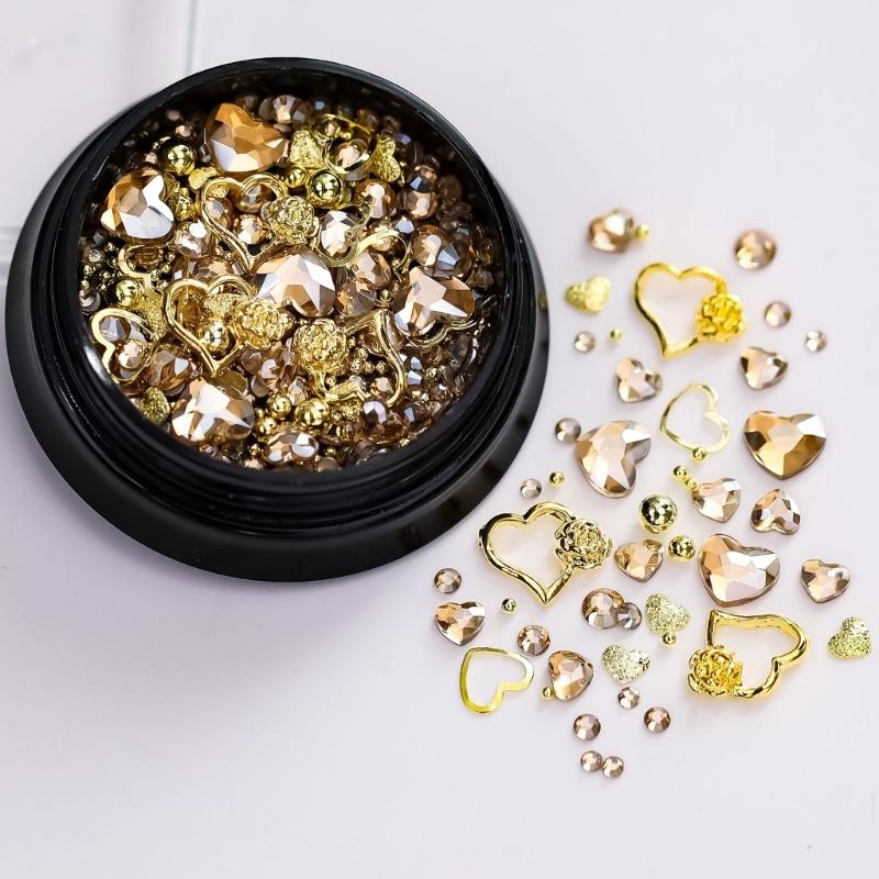 Valentine's Day Nail Charms Studs Nail Rhinestones Gems Luxury Nail Art Rhinestones Craft Diamonds Crystal Jewels Stones