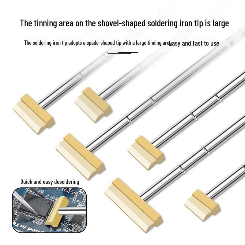 T12 Chisel Type Soldering Iron Tip - Wide, Enlarged, and Flat Spatula Type