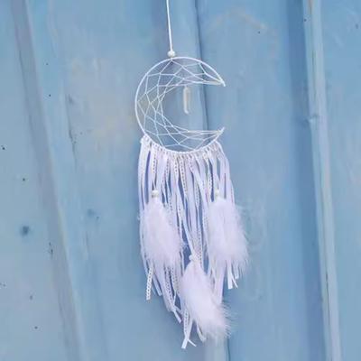 Biały Plastikowy Łapacz Snów Księżyc DIY Rękodzieło Lekki i Personalizowalny Dekoracja Domu Materiał do Rękodzieła