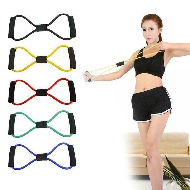 Lightweight And Easy To Store 8-shape Resistance Band With Comfortable Foam Grips