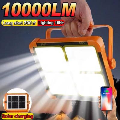 NEW 10000mAh Solar Rechargeable Camping Lantern High Power Bank LED Tent Light  Powerful Magnet Flashlight Repair Emergency Lamp