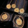 Ancient Gold Filigree Hammer Rose Window Drop Glaze Pendant Necklace, New Chinese Style, Eight Treasures Ruixiang Gourd Bracelet