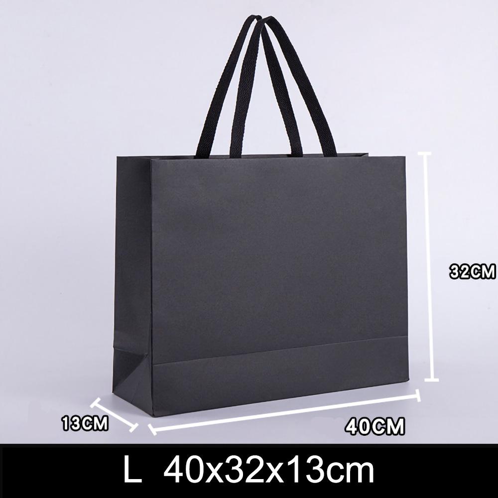 1pc Senior Black Kraft Paper Bag Wedding Christmas Party Candy Food Cookies Packing Paper Bags Fashion Clothes Gifts Pack Bags