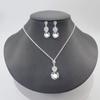 Bridal Flower Zircon Necklace Earrings Set, Wedding Dress Studio Popular Jewelry Women, Jewelry