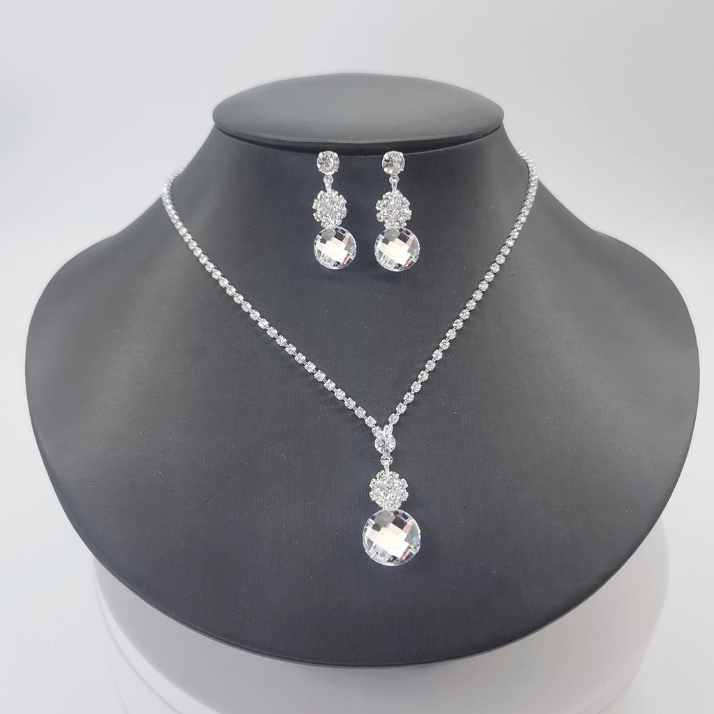 Bridal Flower Zircon Necklace Earrings Set, Wedding Dress Studio Popular Jewelry Women, Jewelry