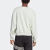 Adidas Solid Color Logo Embroidered Crew Neck Sweatshirt Women Tops Linen-Green IC1823