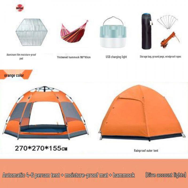 Cort Dublu Strat Pliabil cu Deschidere Rapidă pentru 3-5 Persoane - Perfect pentru Camping, Plajă sau Parc