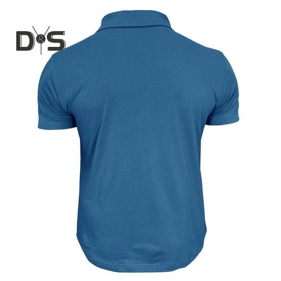 Men's Lapel T-shirt with Chest Pockets Short Sleeve Button-up Collar Tee Solid Color Casual Pullover Tee Shirt for Gym Streetwear