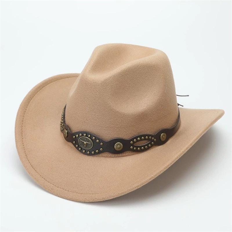 Autumn and Winter British Ethnic Style Men's and Women's Belts, Cowboy Hats, Big-brimmed Top Hats, Jazz Hats.