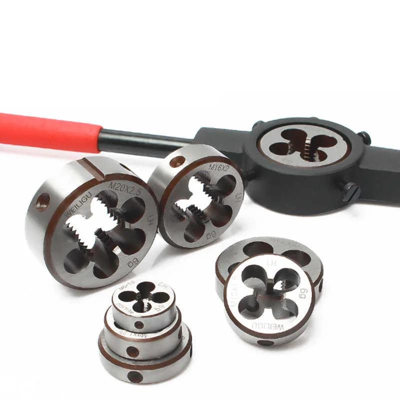 Left Hand Metric Round Thread Die (M2 M2.5 M3-M20) | 1PCS Alloy Steel Cutting Tool, Pitch 0.4-2.5mm