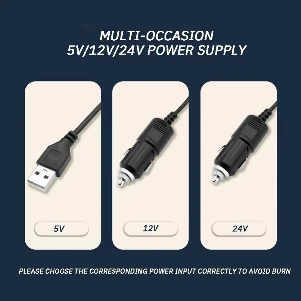 5V 12V 24V Car Fan Dual Head USB Cooling Fan 2 Speeds Adjustable Auto Air Cooler Car Accessories Wind Regulator