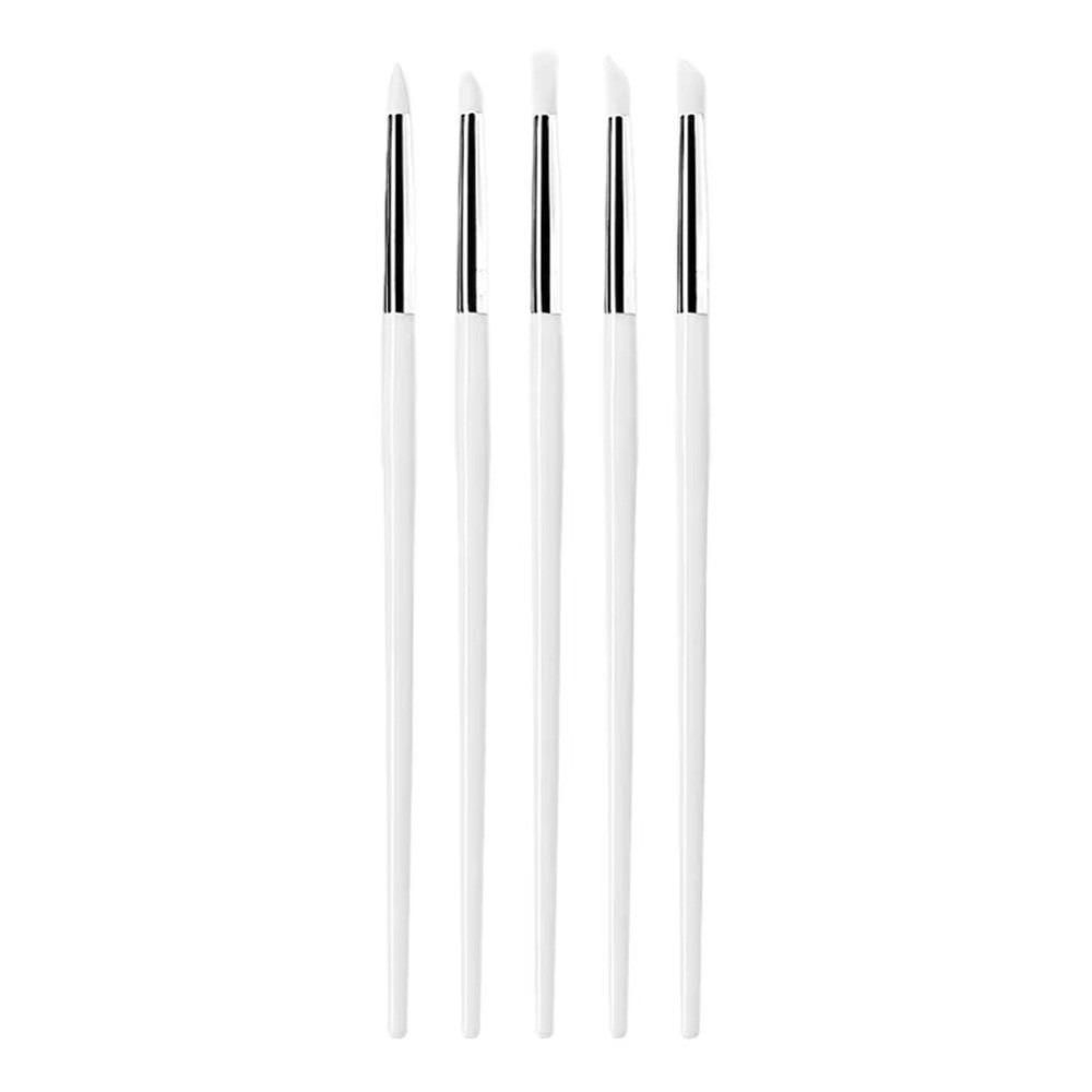 5Pcs DIY Manicure Silicone Nail Brush Small Head Polish Tip Silicone Nail Art Pen  Nail Art
