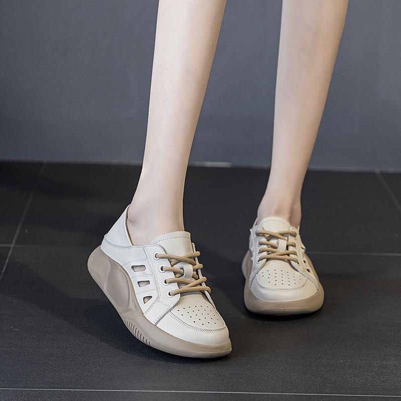 Die neuen Damenschuhe sind vielseitig, atmungsaktiv und haben dicke Sohlen mit Ausschnitt.