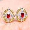 1 Pair, Fashionable, Inlaid with Synthetic Zircon, Fashionable and Versatile, Light Luxury Retro Stud Earrings