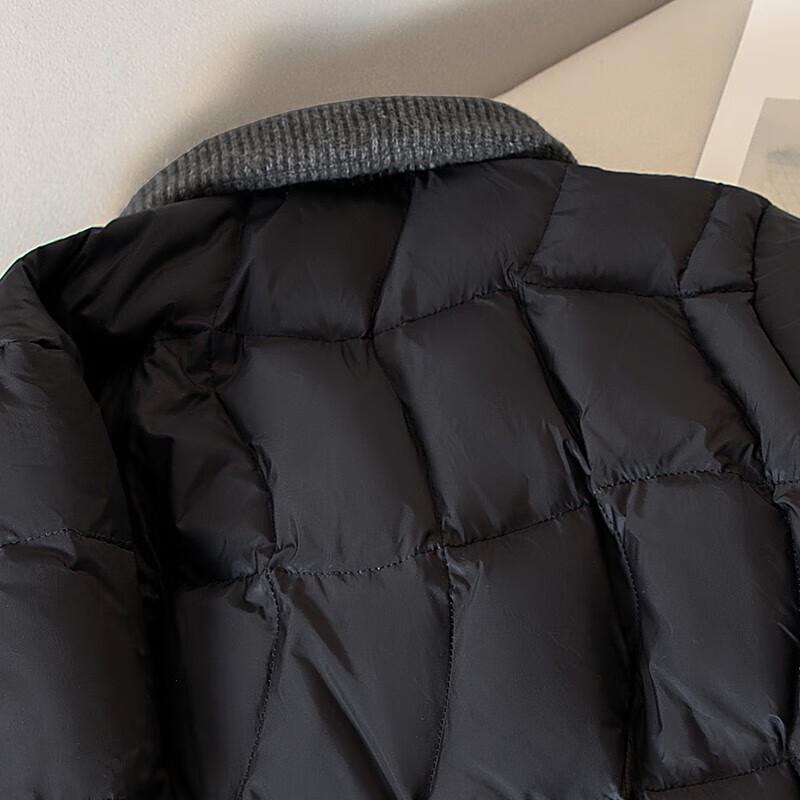 Sibaoshe Women's Contrast Panel Lapel Down Jacket