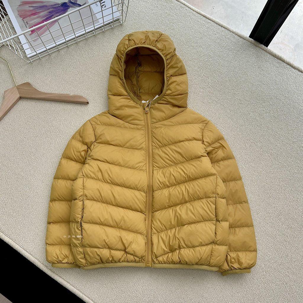 Leichte Daunenjacke für Kinder mit Kapuze, 90 % weiße Entendaune, Neuer Standard, Mittlere/Große Größen, Kollektion 2026.