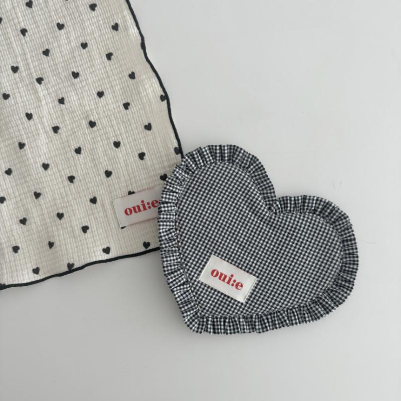 1Pcs Ins Heart-Shaped Plaid Meal Mat With Pleated Lace Cute Bowl Mats Portable Cotton Insulation Pad Mat Home Decoration