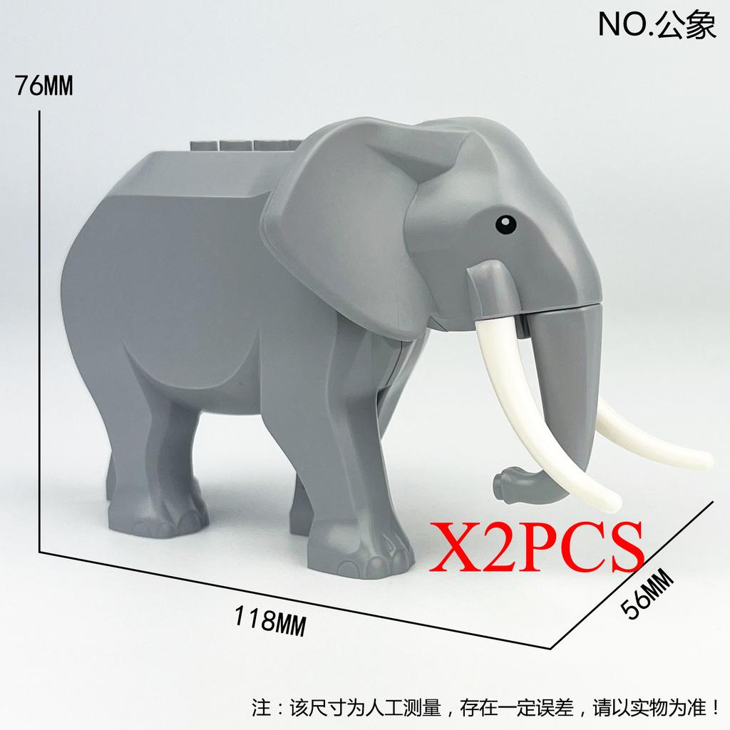 The Zoo Model African Elephants Camel Deer Crocodile Leopard Animal Building Blocks Educational Games Figure Brick Toys Kid B03