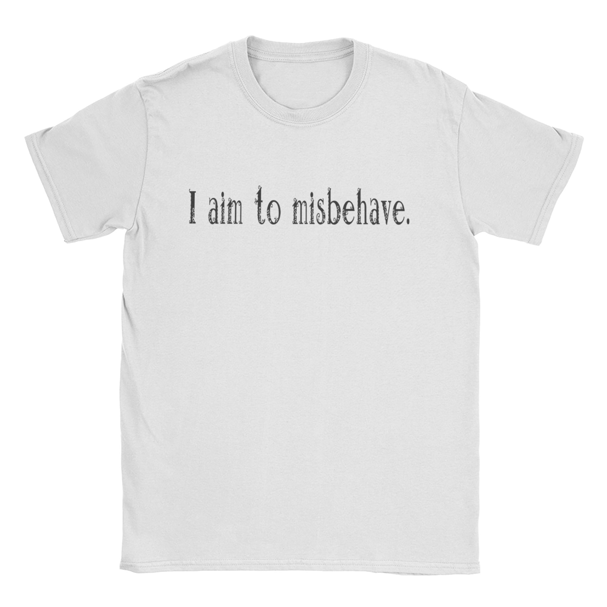 I aim to misbehave Firefly Serenity TShirt Unisex Unisex Funny 100 Cotton Tees O Neck Short Sleeve T Shirts Graphic Tops S