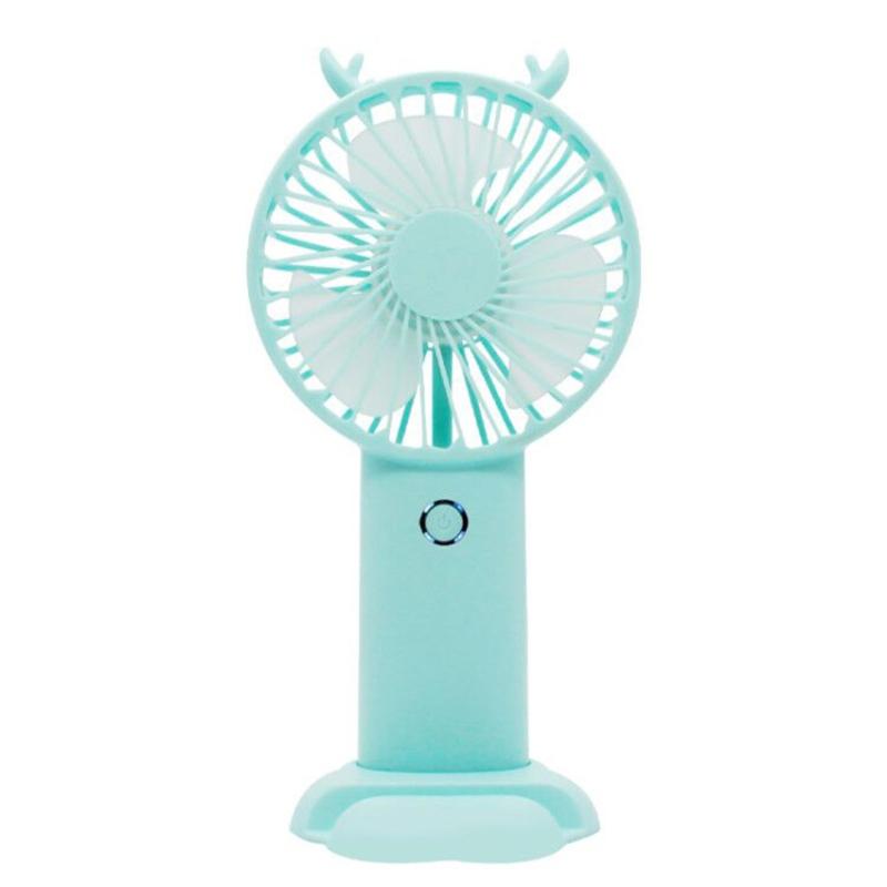 Tragbarer Handventilator mit 5 Geschwindigkeiten, LCD-Anzeige, Basis, Telefonhalter