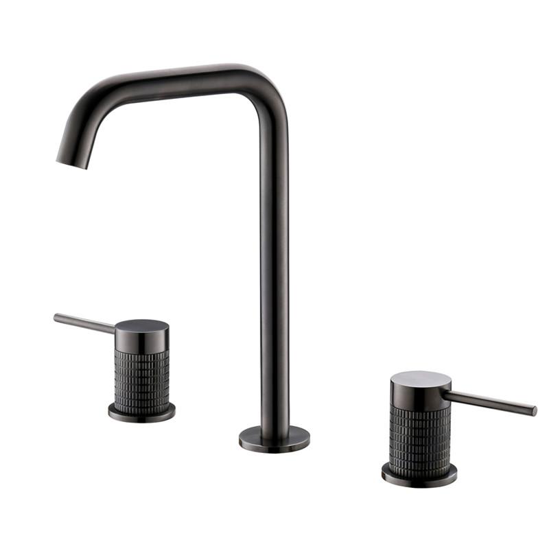 Basin Faucet Brass Rose Gold Bathroom Faucet Widespread Bathroom Sink Faucets 3 Hole Double Handle Hot And Cold Water Tap