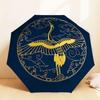 1 Stück Goldener Kranich Wolken Automatischer Faltregenschirm 8 Speichen Eisenrahmen, Geeignet für Reisen, Täglichen Gebrauch, Geburtstag, Geschenk für Frauen & Männer c1231091