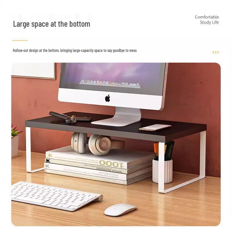 Desktop Bookshelf Monitor Riser and Storage Rack for Office Desk