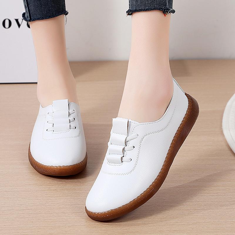 

Модные летние повседневные женские балетки, полубалетки, женские туфли-мокасины слипоны для девушек, новинка 2025, черные кожаные женские туфли, кроссовки 35 белый