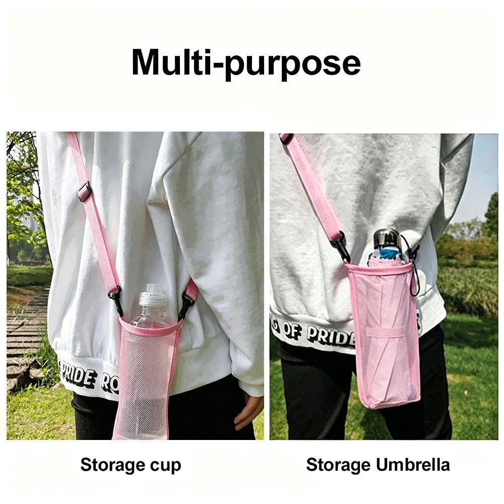 Unisex Protective Cover Mesh Bag Useful Cup Sleeve Mesh Cup Pouch Single Shoulder Water Cup Bag