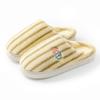 Simple striped cotton slippers couple autumn and winter 5 new indoor home warm fleece non-slip cute wool slippers