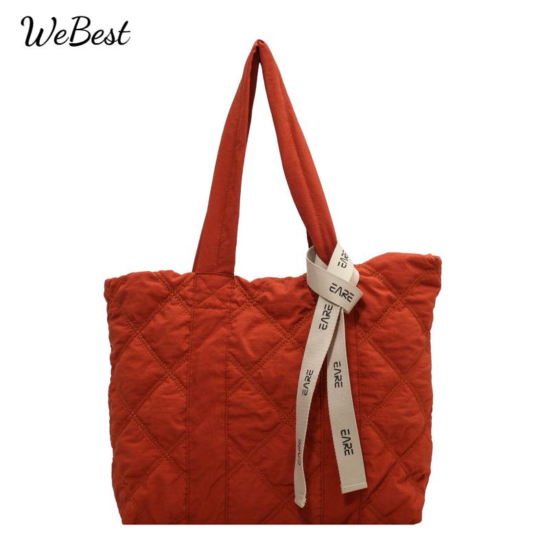 

Autumn and Winter Diamond-shaped Ins Large-capacity Bag for Students To Carry During Class бордовий