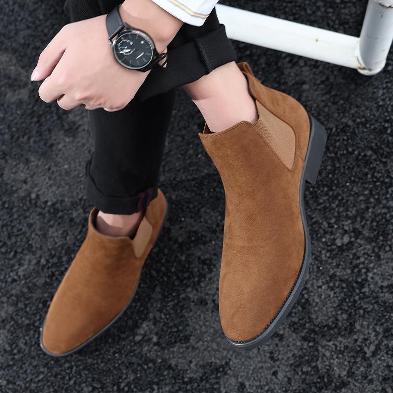 Chelsea Boots 25870 Frosted, Breathable Martin Boots Men's 48 Large Size British Chelsea Boots Foreign Trade