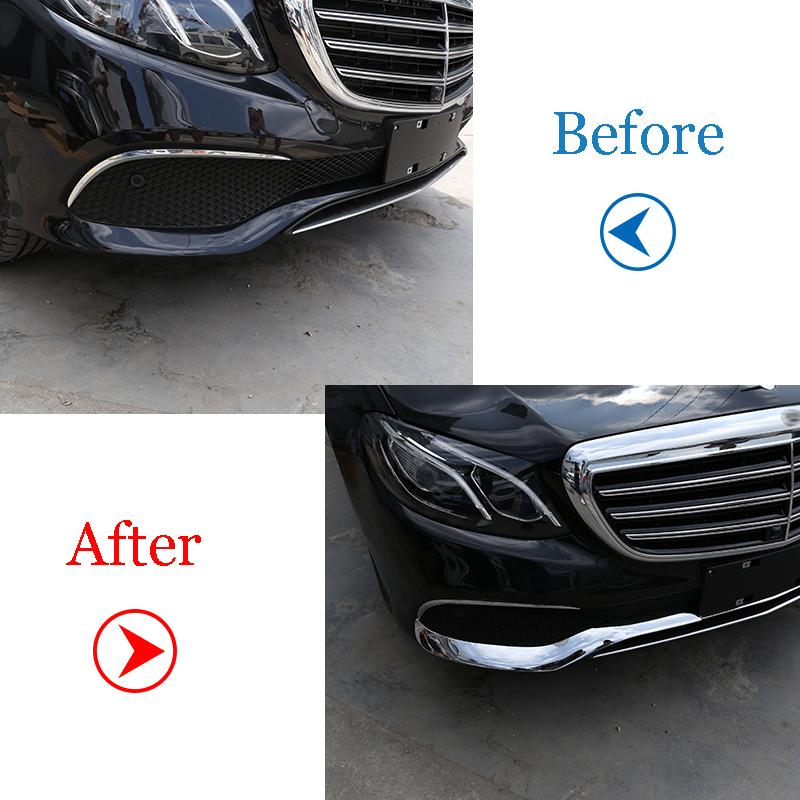 3 Pcs For Mercedes Benz E Class W213 2016- ABS Chrome Front Bumper Plate Car Accessories