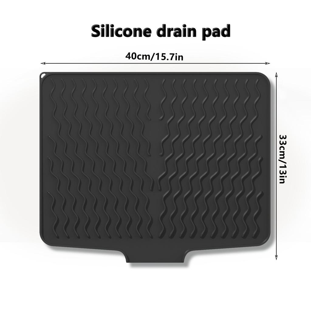 Wavy Pattern Silicone No-Drill Soap Dish & Drain Mat Rack