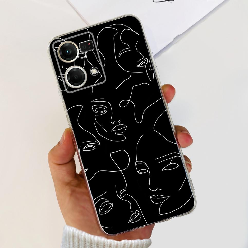 For Oppo Reno7 4G Case CPH2363 Oppo Reno7 Lite 7Z Lovely Painted Cover Soft TPU Phone Case For Oppo Reno 7 5G 7Pro Back Cover