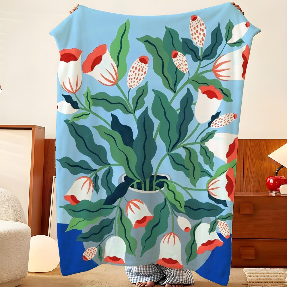 Artist A-Agathe S-Singer Throw Flannel Throw Blanket, Lightweight Cozy, Durable Washable Cute Cool