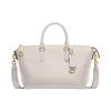 New Cara Pebbled Leather Briefcase, Shoulder Bag, Crossbody Bag Tubas Women's Chalk White CE741-B4HA
