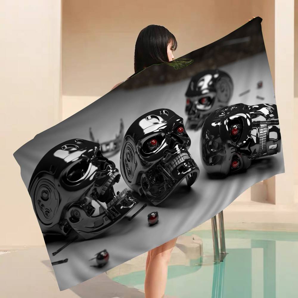 Classic Movie T-Terminator Microfiber Beach Towel Absorbent Quick Dry Soft Yoga Swimming Resort Mountain Climbing Towel