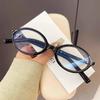 Y2K Retro Oval Frame Anti-Blue Light Glasses Sweet Cool Girls Black Leopard Glasses Vintage Simple Women Plain Glasses Eyewear