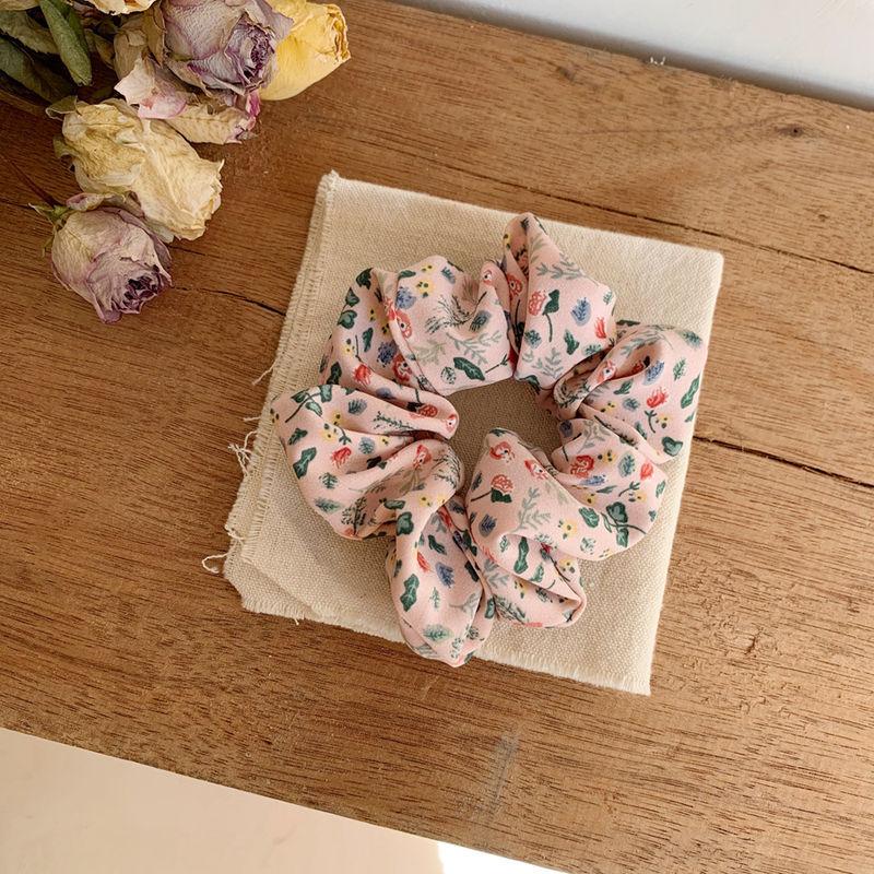 2PCS Small Floral Fabric Hair Hoop Hair Accessories For Girl French Fabric Hair Rope for lady