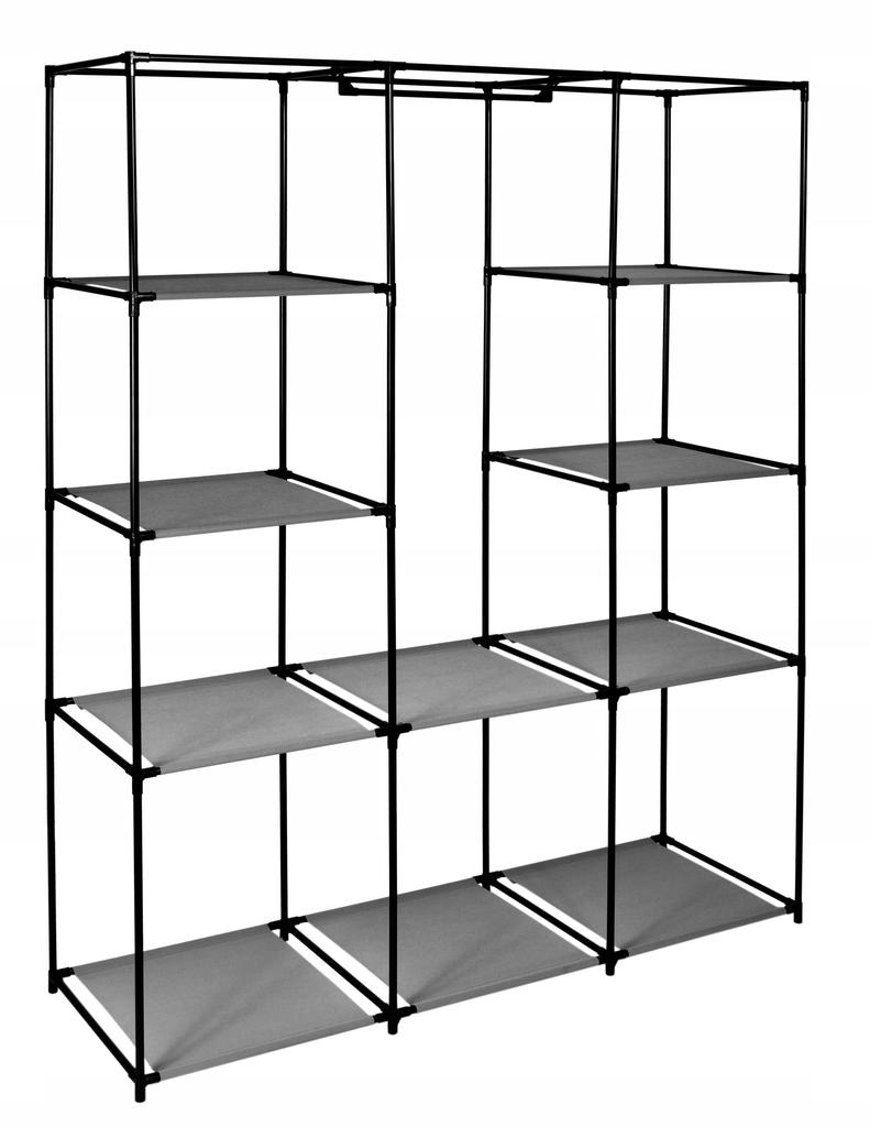 Textile Wardrobe With 10 Shelves Mira Maxi Anthracite