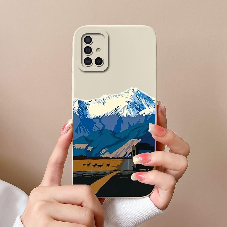 Phone Case For Samsung A51 A71 A 51 Cover Fashion Design Shockproof Matte Liquid Silicone Soft Bumper For Galaxy A 71 A31 Fundas