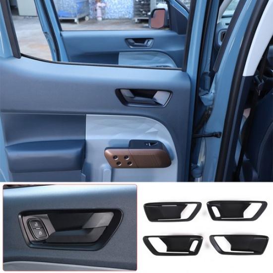 For Ford Maverick Matte Black Inner Door Handle Frame Bowl Trim Cover