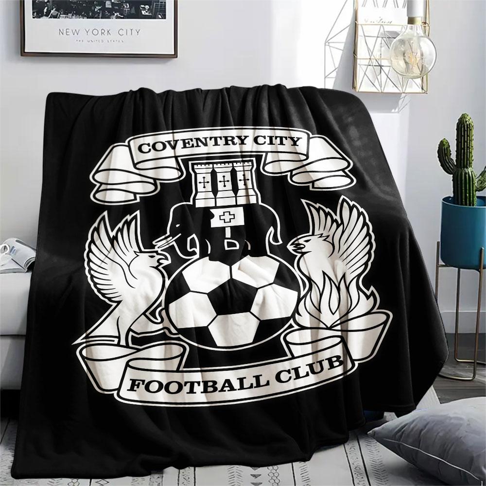 Coventry City FC Printed Flannel Blanket, Soft Throw for Bedroom Sofa, Washable, Christmas Present, Great Gift.
